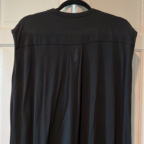 Eileen Fisher Mandarin Collar Cap Sleeve Henley Dress - Picture 3 of 3